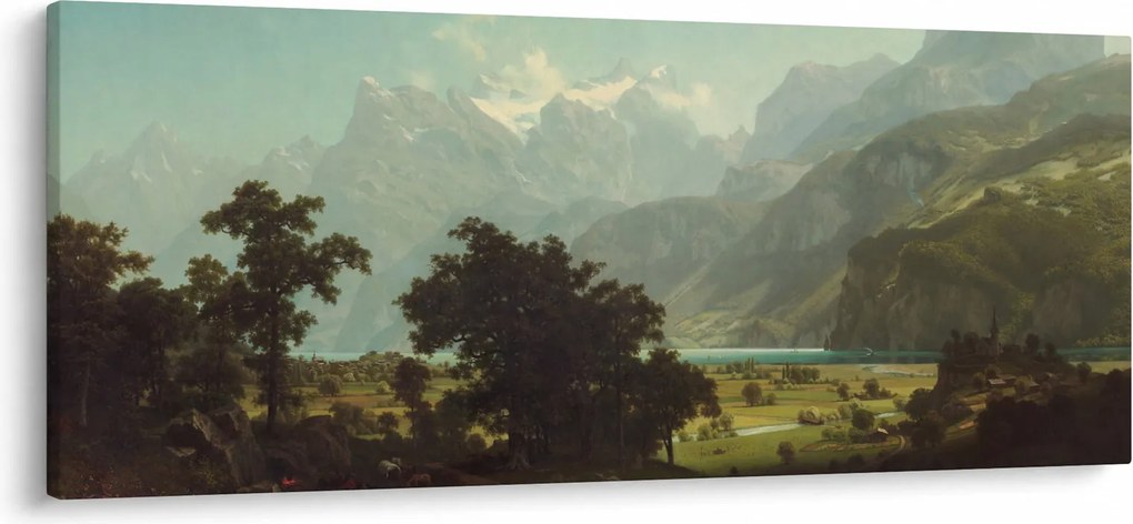 Obraz - Albert Bierstadt, Lake Lucerne, reprodukcia (120x50 cm)