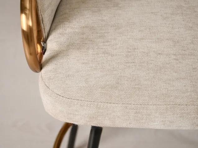Elegantná barová stolička GISSEL krémová