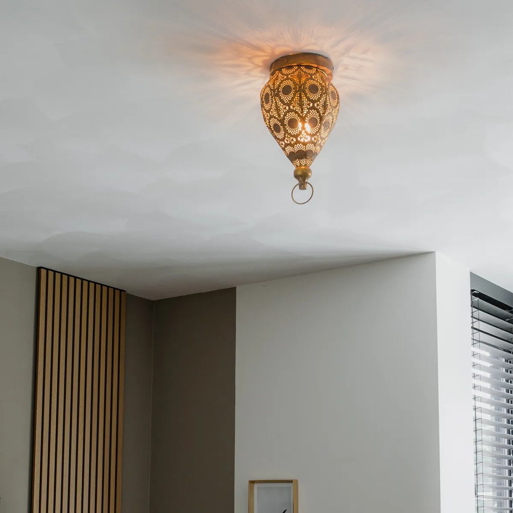 Orientálne stropné svietidlo zlaté 19 cm - Mowgli