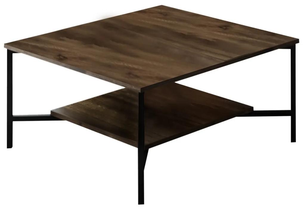 Dizajnový konferenčný stolík Saliha 80 cm vzor orech
