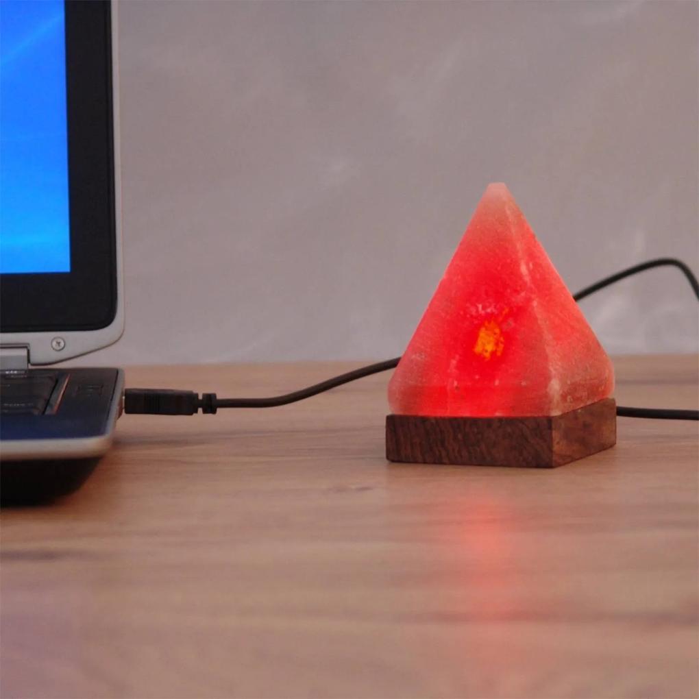 Malá USB stolová lampa Pyramída na počítač