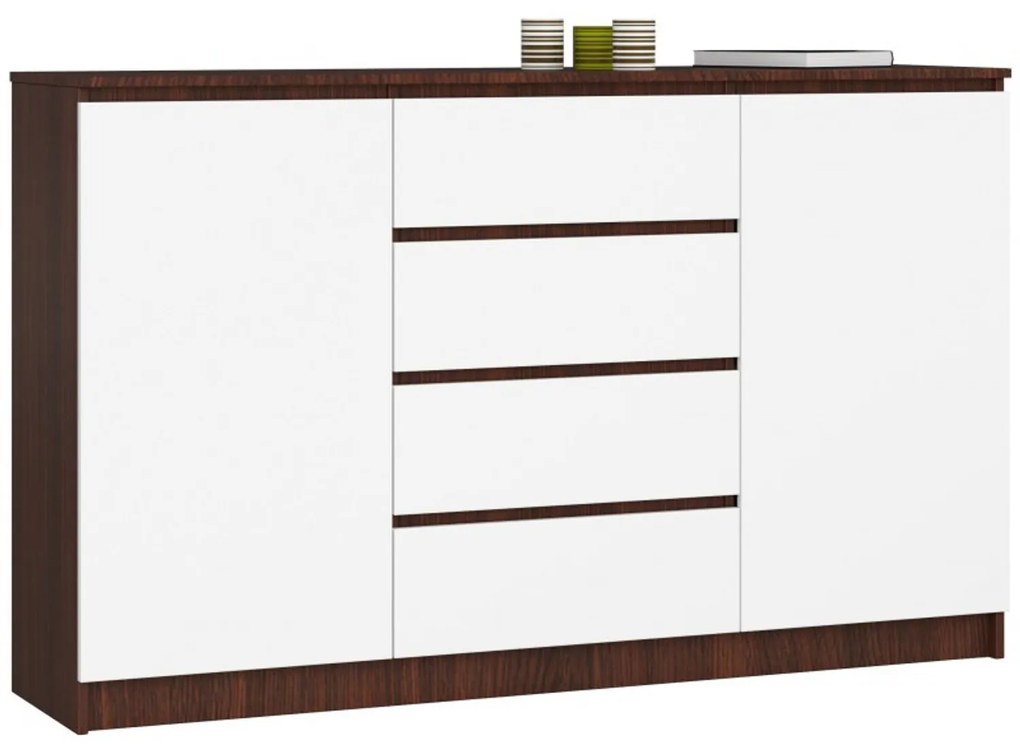 Komoda K160 2D4SZ wenge / biela