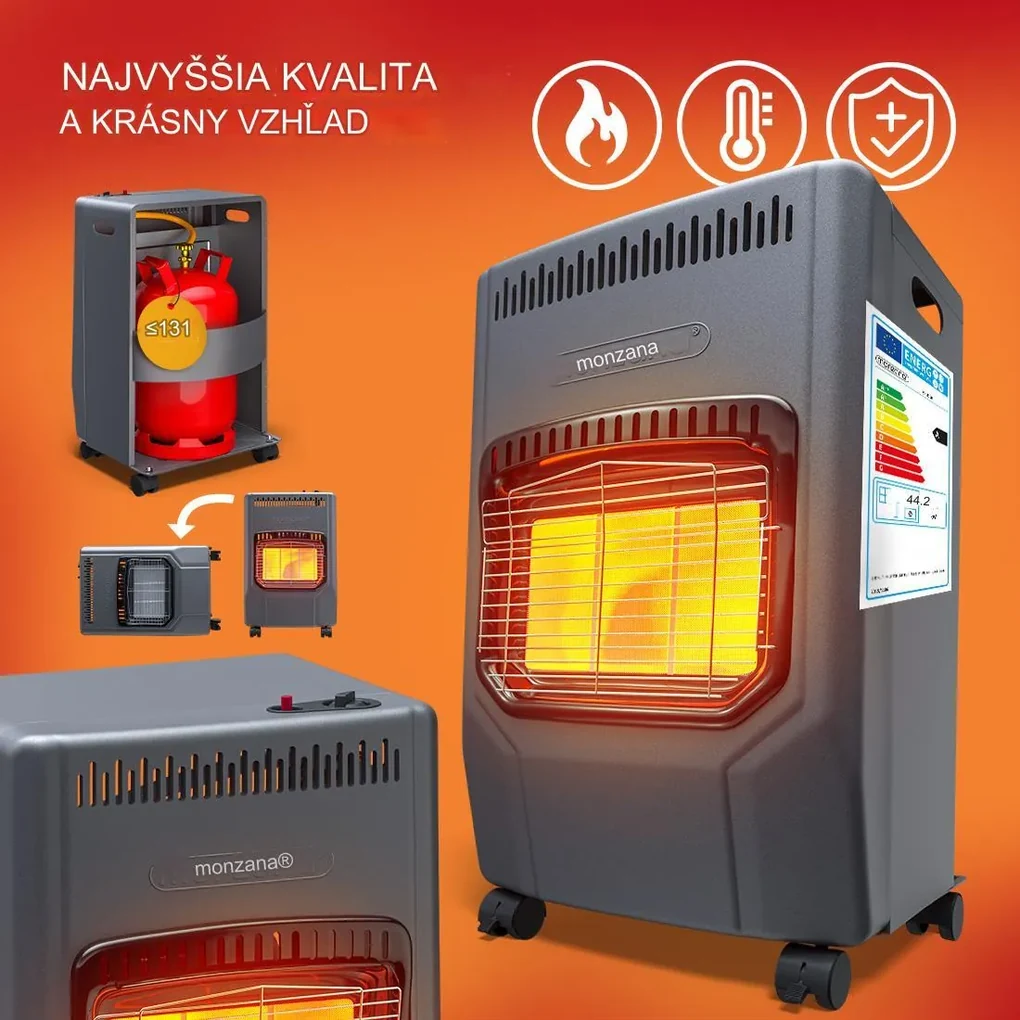InternetovaZahrada Plynový ohrievač 72x38x42 cm - čierny