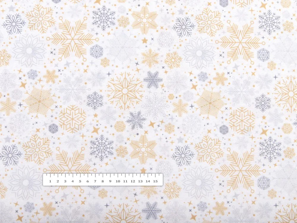 Biante Vianočná dekoračná obliečka na vankúš PML-040 Sivé a béžové vločky 40 x 60 cm