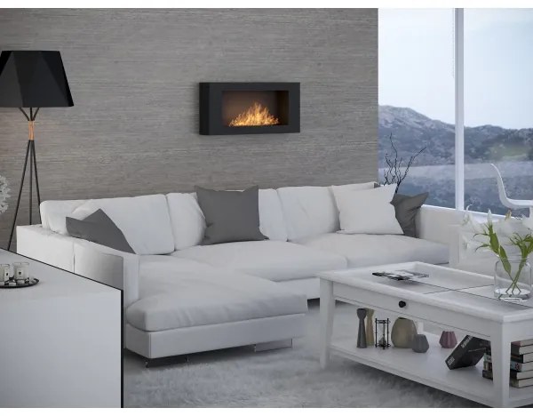 InFire - Nástenný BIO krb 44x91 cm 3kW čierna