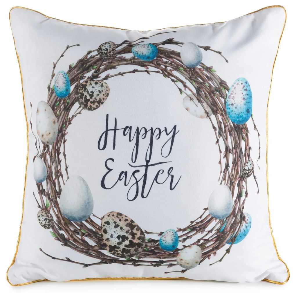 VEĽKONOČNÁ DEKORAČNÁ OBLIEČKA NA VANKÚŠ EASTER51 45X45 CM VZOROVANÁ