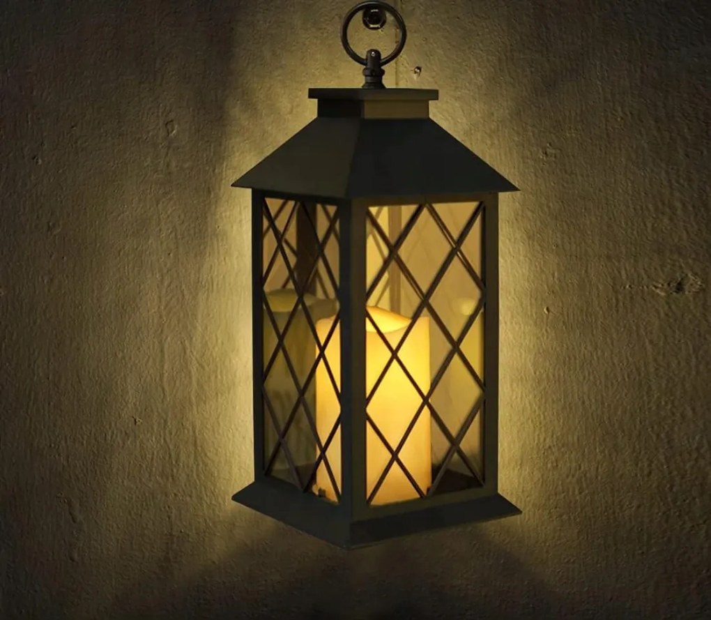 BERGE LED solárny záhradný lampáš svietidlo čierna 2V 35MA