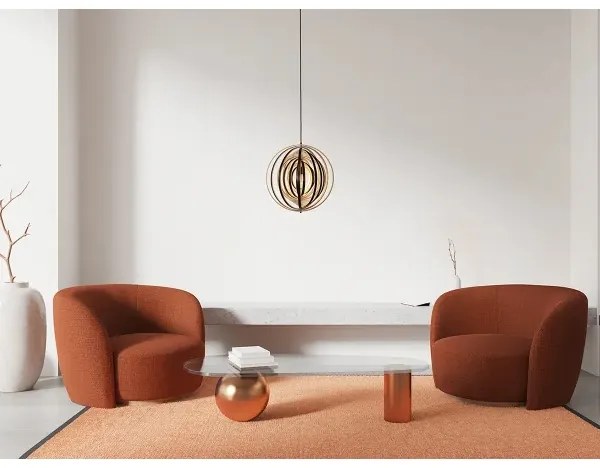 Drevený luster na lanku 1xE27/60W/230V pr. 43,5 cm masív/dyha/kaučukovník