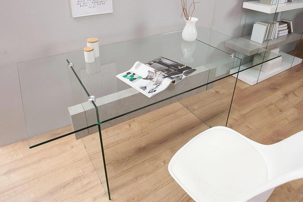 Dizajnový kancelársky stôl Livid 160 cm / biela - betónová