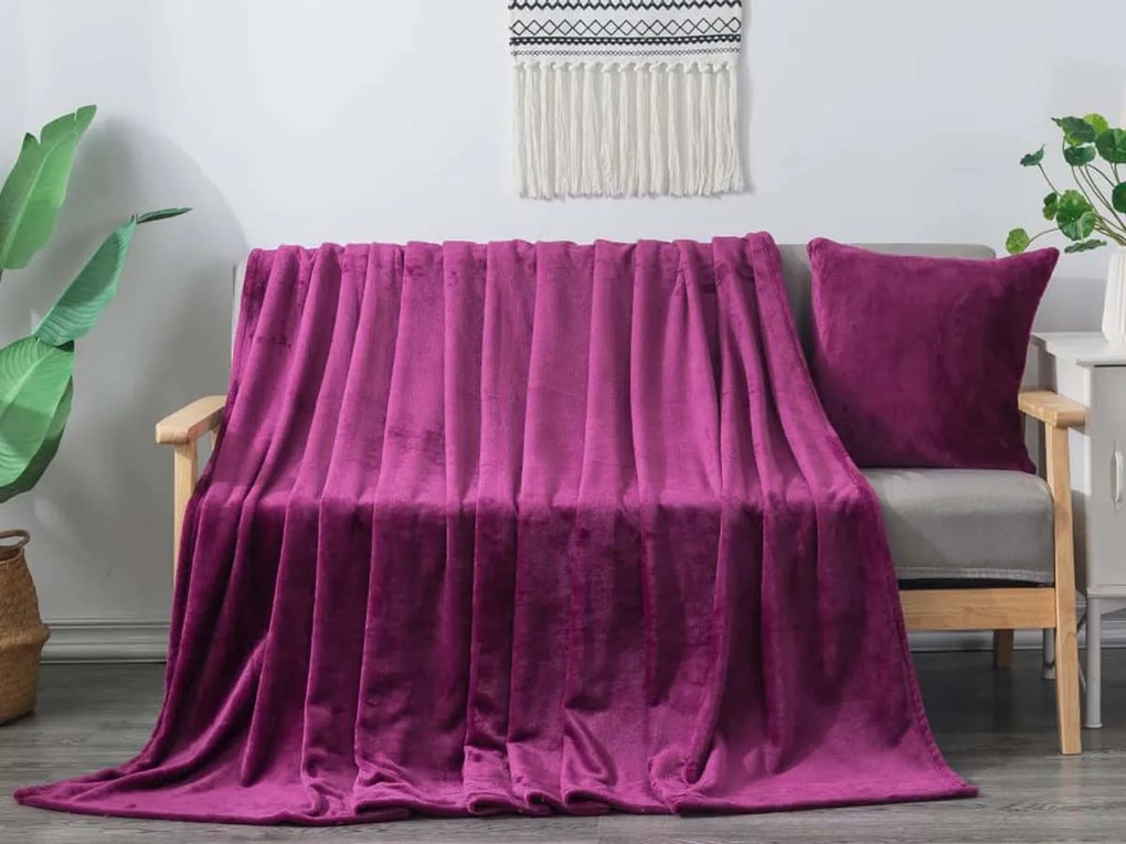 XPOSE® Mikroplyšová deka Exclusive - čučoriedková 200x230 cm