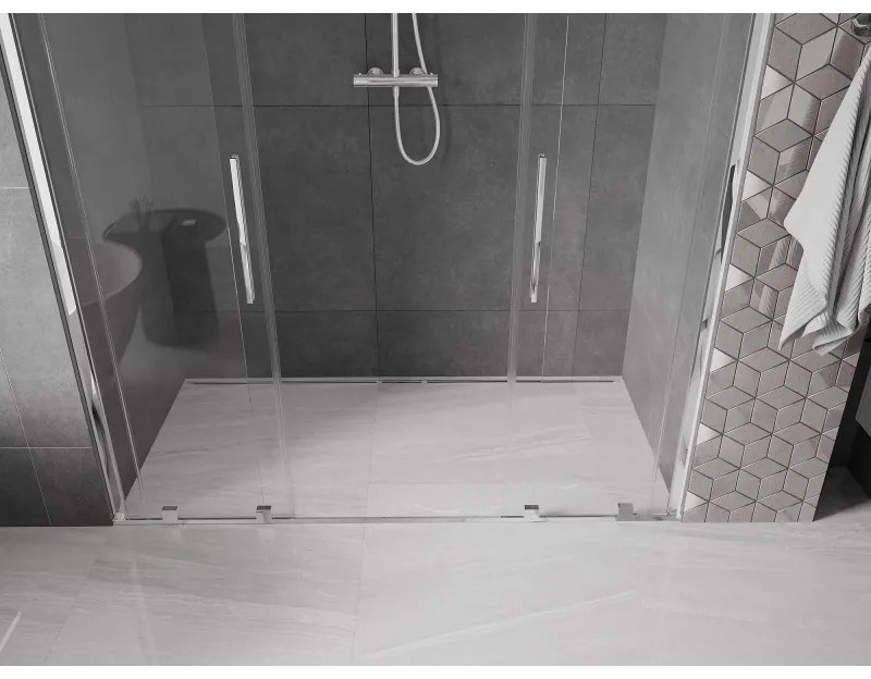 Mexen Velar Duo, posuvné dvere do otvoru 180x200 cm, 8mm číre sklo, chrómový profil, 871-180-000-02-01