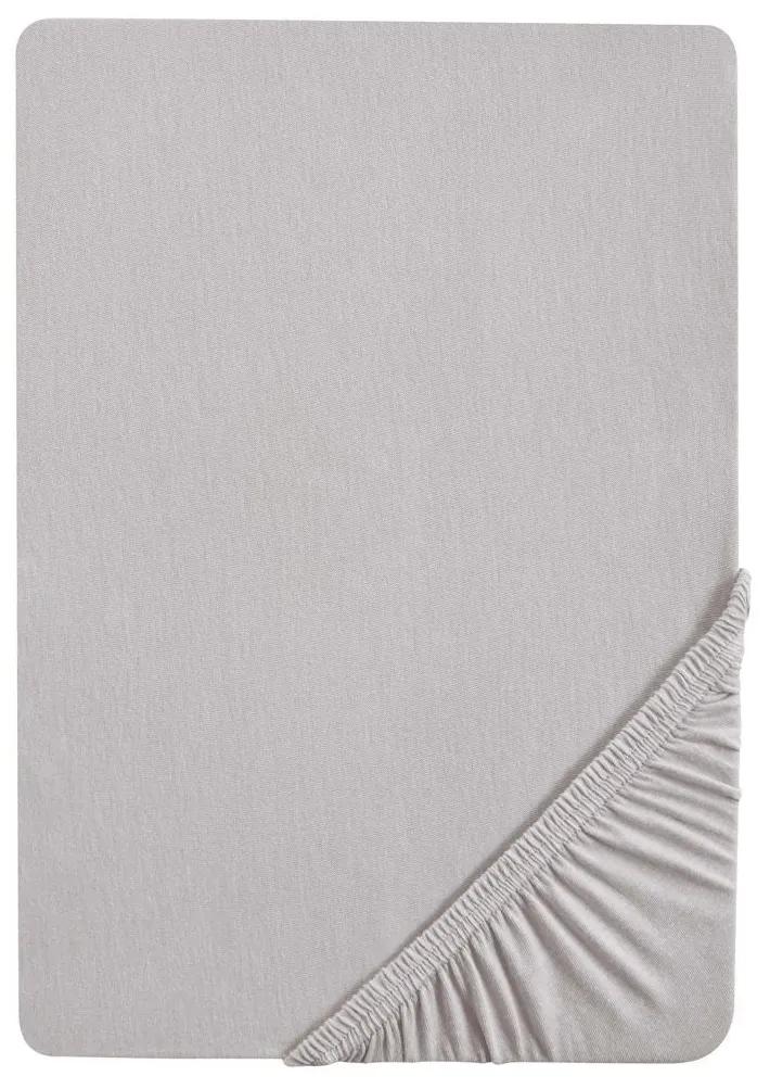 Biberna Napínacia džersejová plachta (140 – 160 x 200 cm, sivá)  (100227068)
