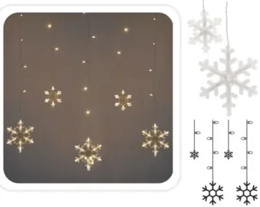 Bestent Svetelná reťaz 156LED 5m teplá biela Snowflakes