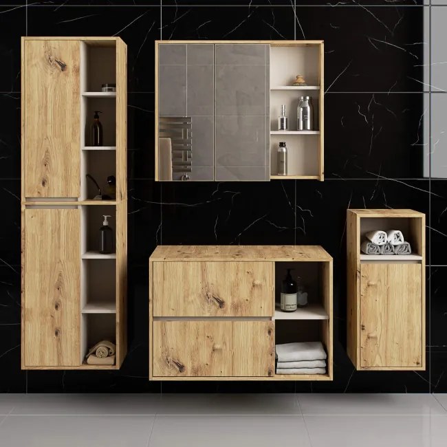 Skrinka pod umývadlo VAMI W90 2SZ dub artisan / krémová