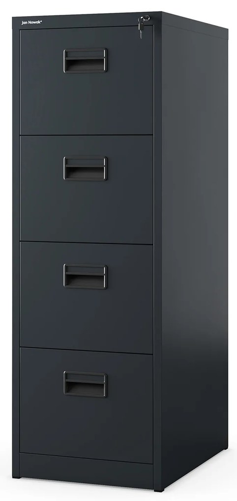 Kovová kartotéka, 4 zásuvky SARA V4, 460 x 1320 x 620 mm, antracitová
