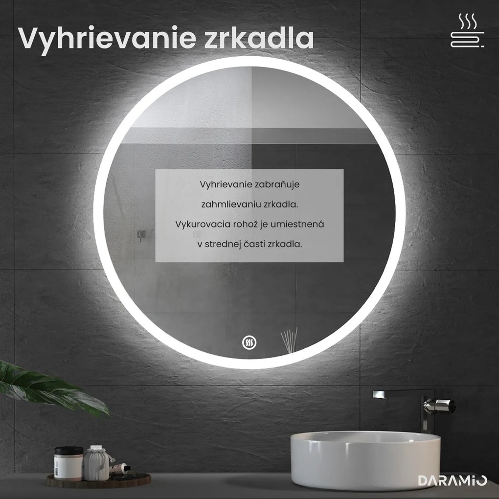 Okrúhle zrkadlo s LED svetlom E1