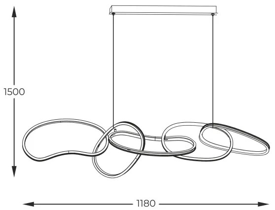 Zuma Line MD7361-5A-EGT - LED Luster na lanku CHOLET LED/56W/230V zlatá