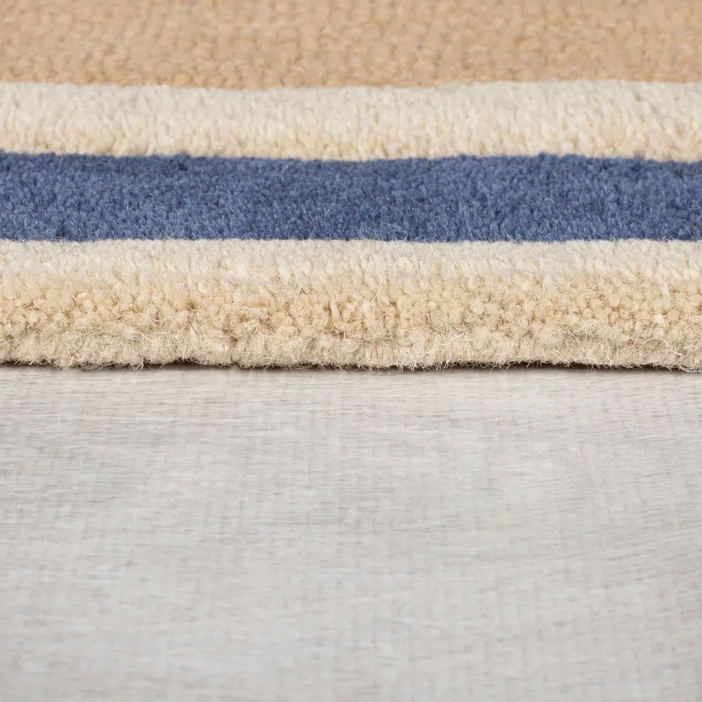 Modro-oranžový ručne tkaný vlnený koberec 120x170 cm Retro Blocks – Flair Rugs
