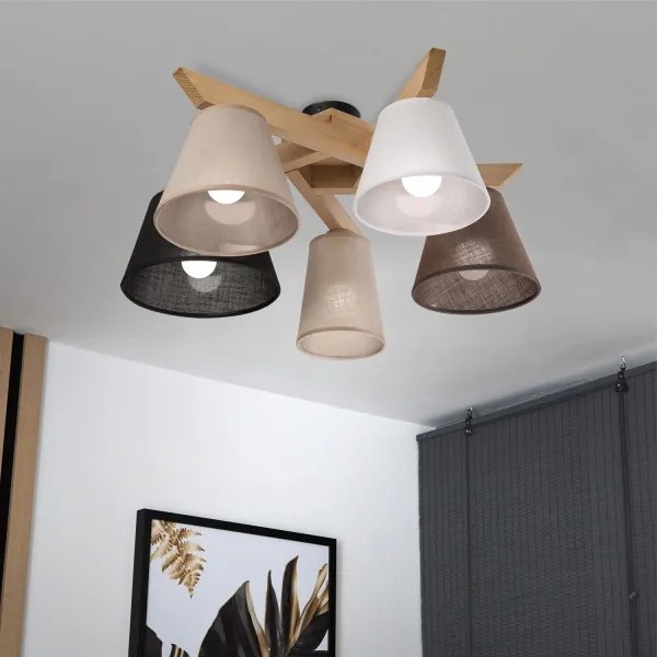 Brilagi - LED Prisadený luster ANTHONY 5xE14/40W/230V dub