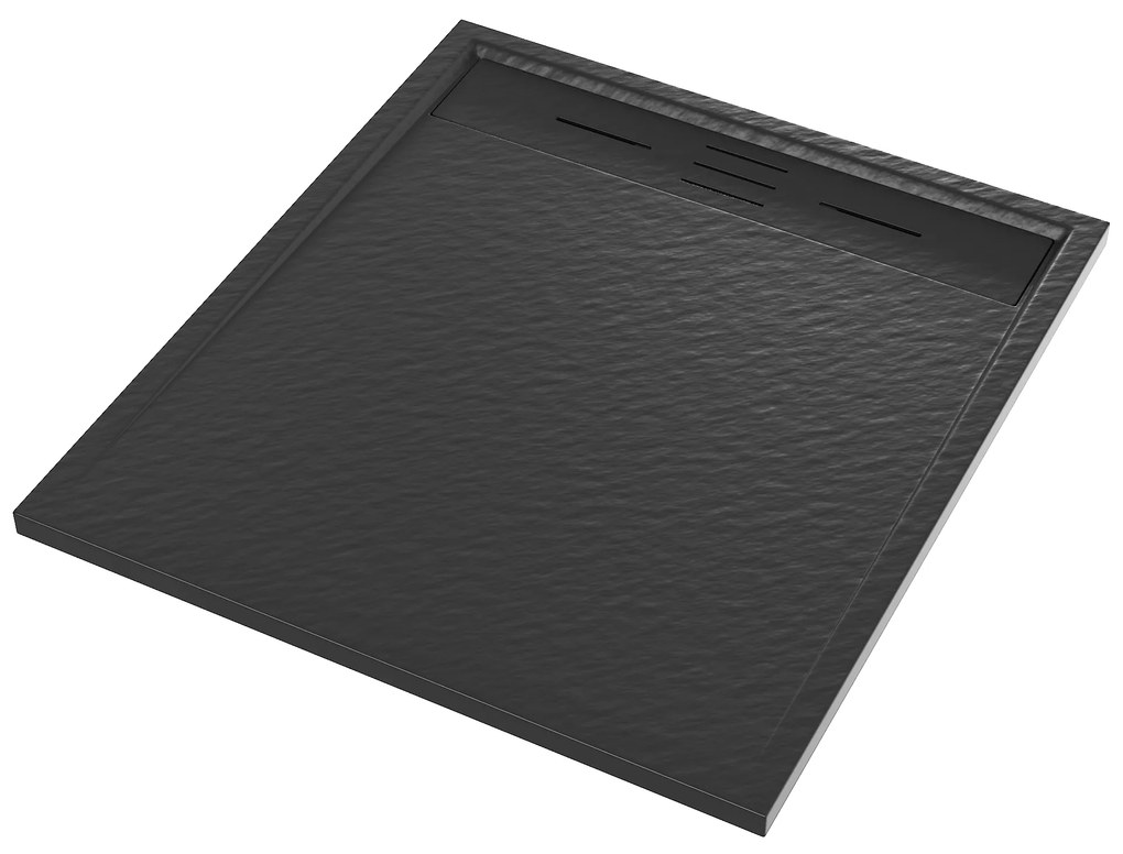 Erga Almac, SMC sprchová vanička 90 x 80 x 3 cm, čierna matná, ERG-GMA-AL-8090BK