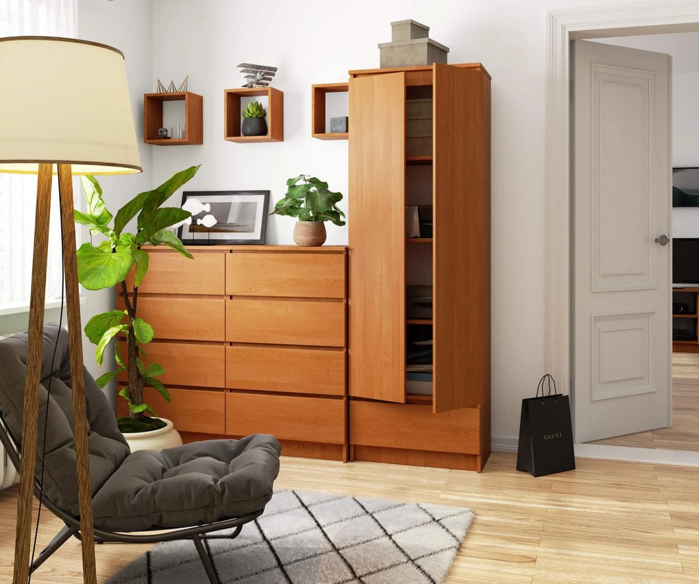 Policová skriňa Renzo (jelša). Akcia -22%. Vlastná spoľahlivá doprava až k Vám domov. 1128770