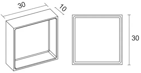 Polička do kúpeľne Riho Alcove Solid Surface 30x30x10 cm