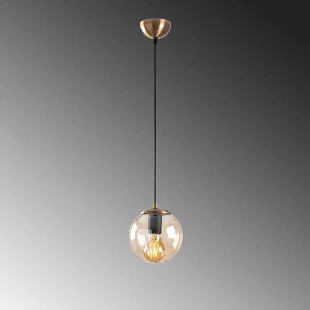 Závesné svietidlo v zlatej farbe so skleneným tienidlom ø 15 cm Efe – Opviq lights