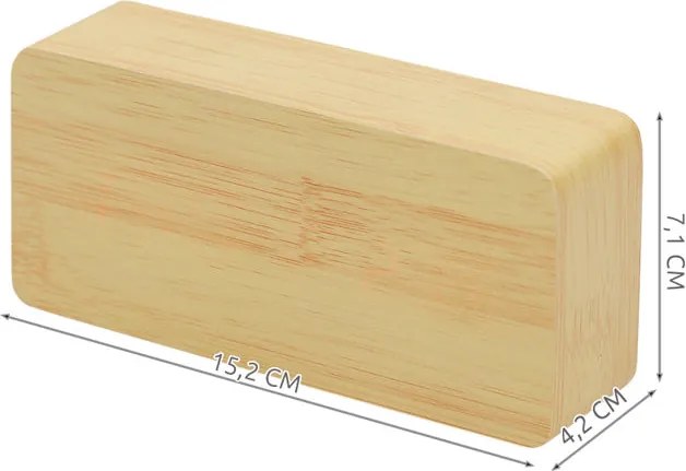 ISO Drevený digitálny LED budík, svetlý, 7037