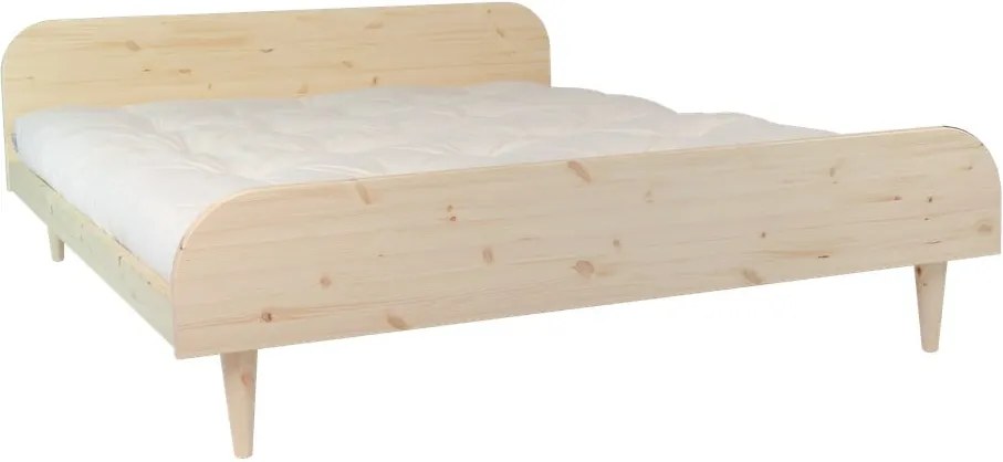 Dvojlôžková posteľ z borovicového dreva s matracom Karup Design Twist Double Latex Natural/Natural, 180 × 200 cm