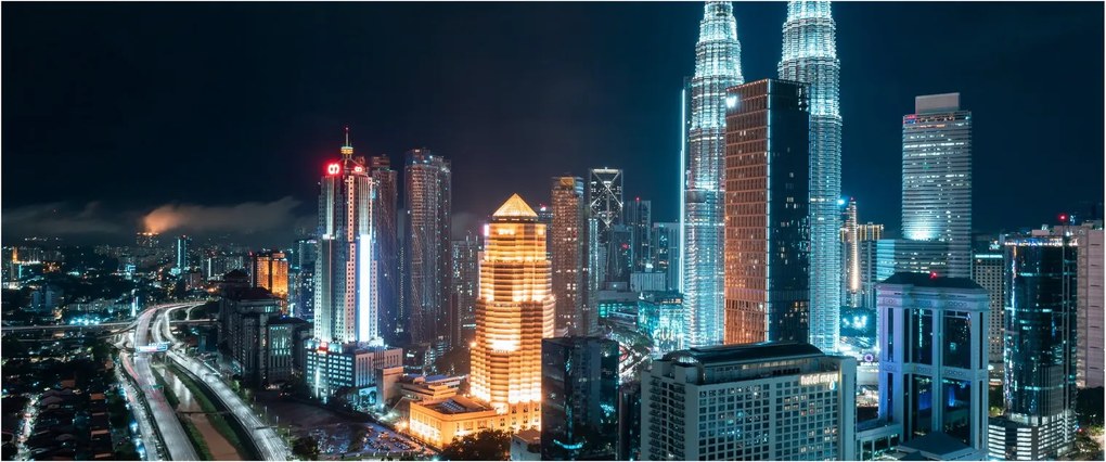 Obraz - Noc v Kuala Lumpur (120x50 cm)