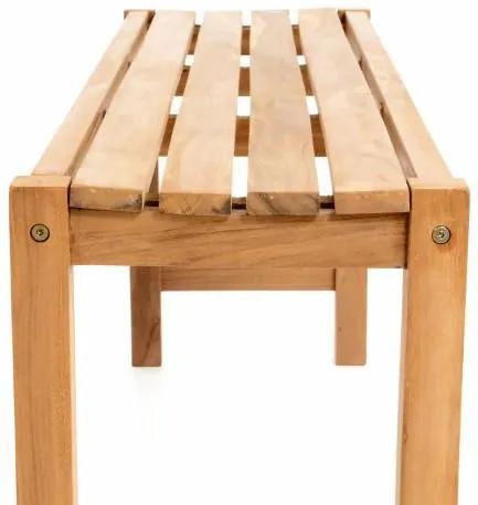 Záhradný set lavíc a stola DIVERO - ošetrené teakové drevo - 135 cm