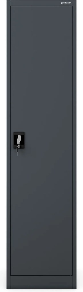 Kovová kancelárska skriňa na dokumenty, hlboká, antracitová, 450x1850x600 mm: ALEX D600
