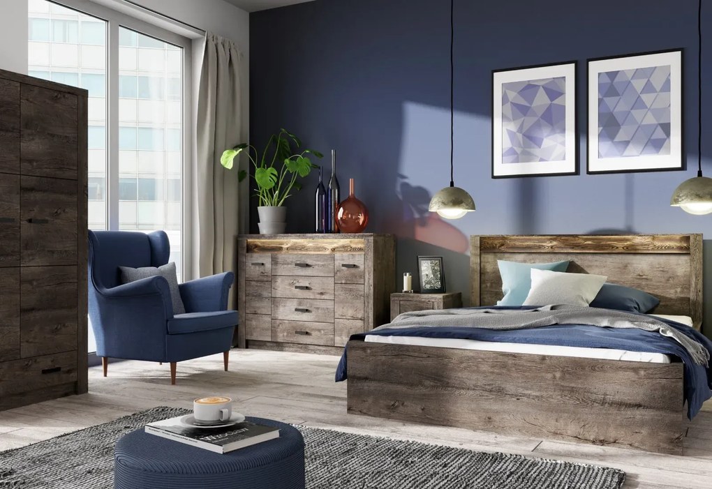 Komoda Indianapolis 137 cm jasan tmavý