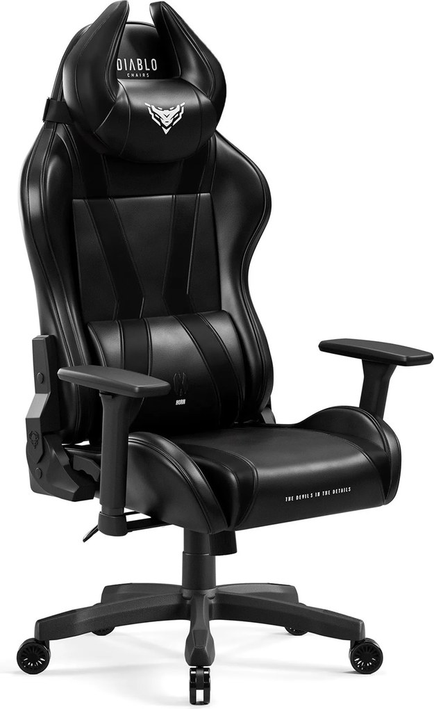 Herné kreslo z eko-kože King Size, čierna: Diablo X-Horn 2.0