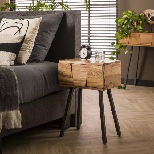 Nočný stolík 21-16 Demn Drevo Acacia - Komfort-nábytok
