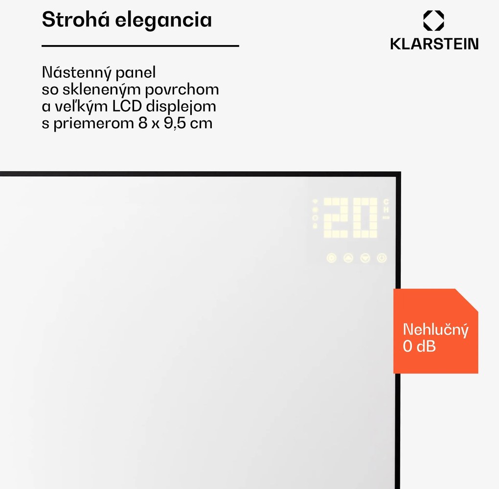Klarstein Wonderwall Smart Bornholm, Infražiarič, 110 x 65 cm, 600 W, aplikácia