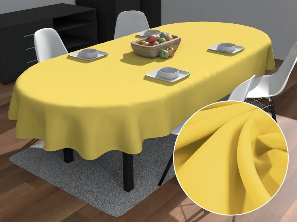 Biante Dekoračný oválny obrus Rongo RG-090 Svetlo žltý 50x100 cm