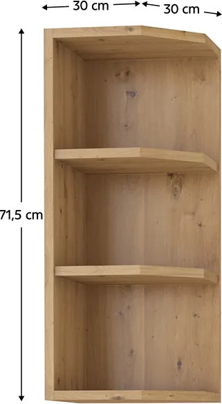 Horný kuchynský regál Meriel 30 G-72 ZAK (dub artisan). Vlastná spoľahlivá doprava až k Vám domov. 1034003