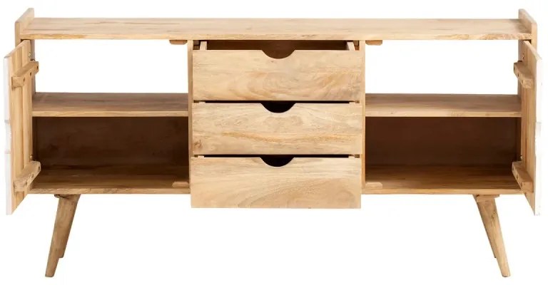 furniture-nabytek.cz - Masívna skrinka pod umývadlo Barani z mangového dreva, lakovaná, hnedá – 150×42×75 cm