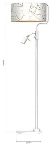 Stojacia lampa ZIGGY 1xE27/40W/230V + 1xGU10/MR11/7W biela/zlatá