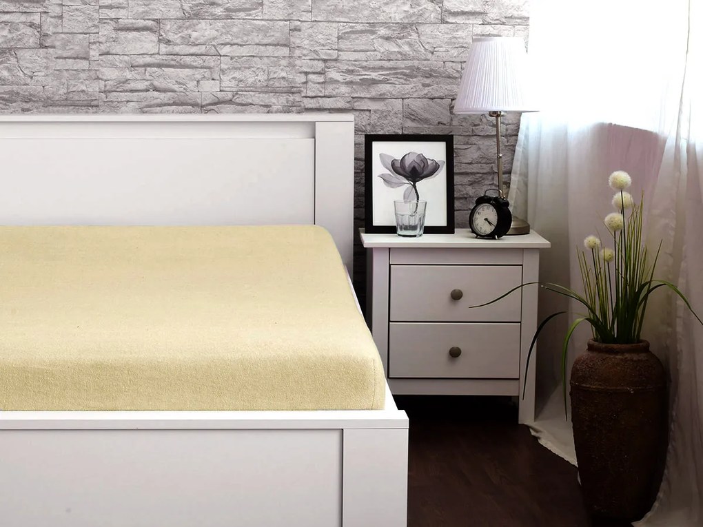 XPOSE® Froté plachta Exclusive - vanilková 200x220 cm