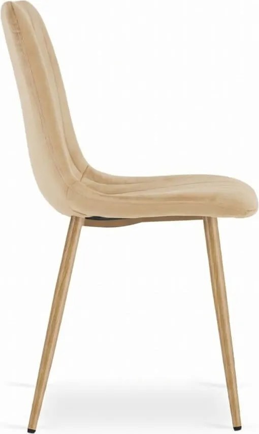 Krémová zamatová stolička LAVA MASLO KRÉMOVÁ