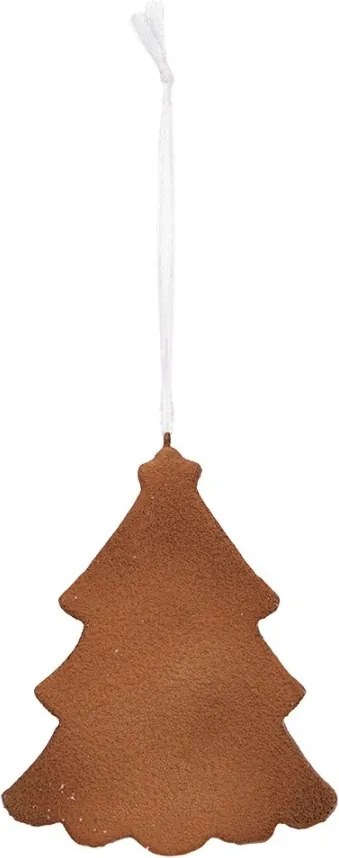 Závesná dekorácia zasnežený perníkový stromček Frosted Ginger - 9*1*10 cm
