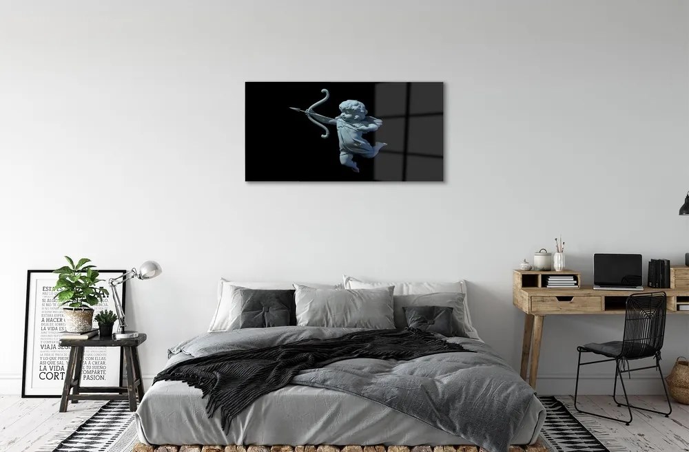 Sklenený obraz angel natáčanie 100x50 cm