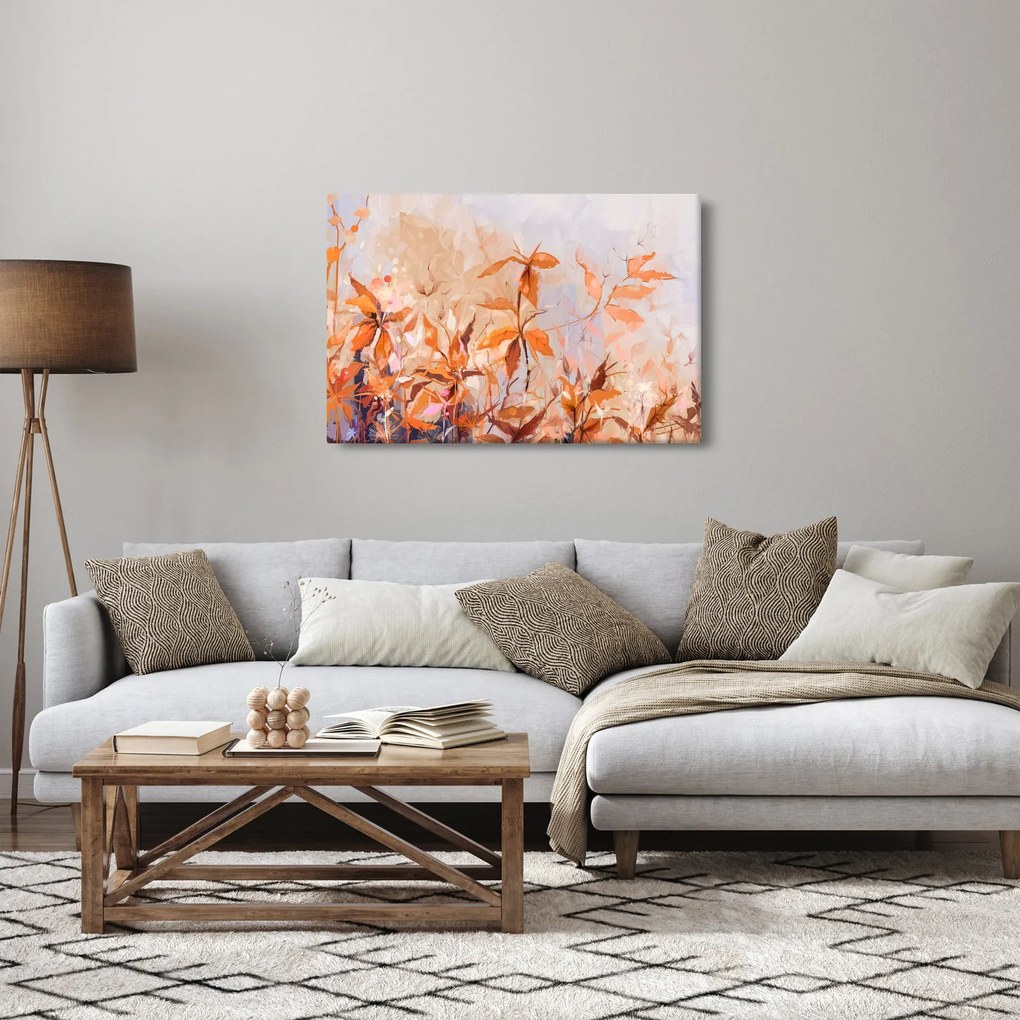 Obraz - Maľované kvety (90x60 cm)
