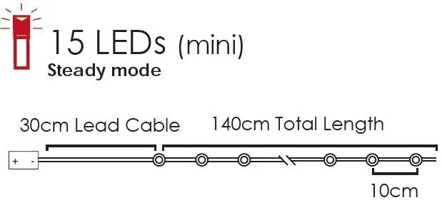 ACA Lighting LED dekoračná girlanda - Žlté zvončeky, teplá biela farba, 2xAA, 170 cm