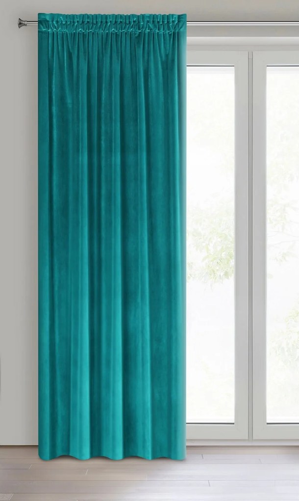 ZATEMŇOVACÍ ZÁVES NA PÁSKE SAMANTA 140X270 CM TYRKYSOVÁ