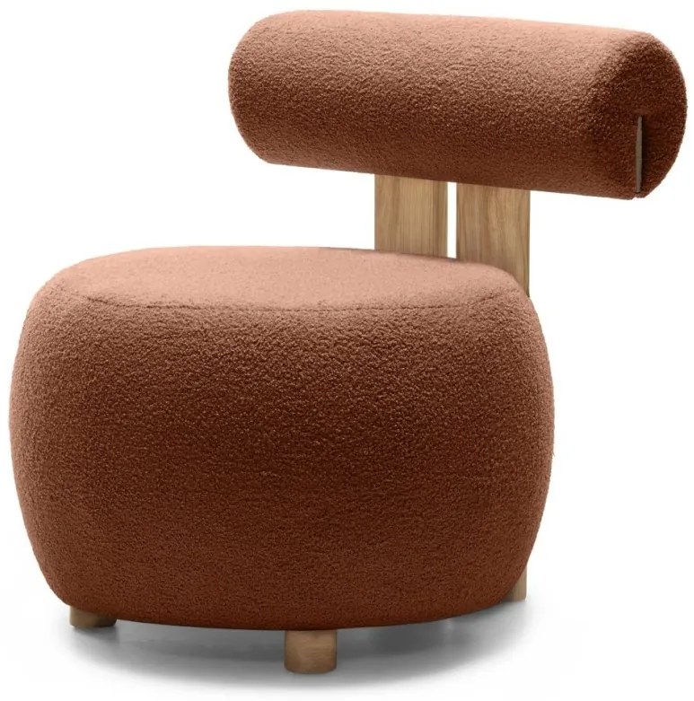 Hnedé dizajnové kreslo HANNA, dub