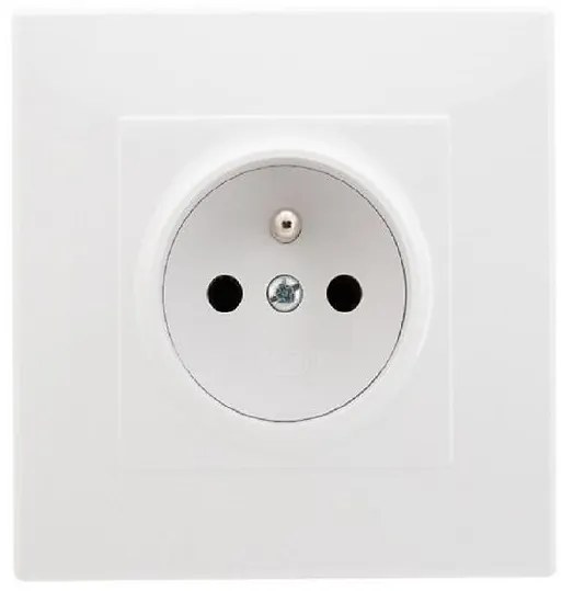 GP-1LZP Uzemnená single zásuvka s uzávermi pre prúdové cesty biely