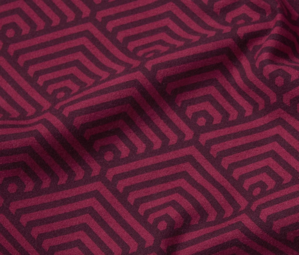 Flanelová posteľná bielizeň, štandardná veľkosť, bordovočervená